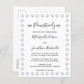 Paw Prints Budget Wedding Briefkaart (Voorkant / Achterkant)