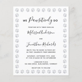 Paw Prints Budget Wedding Briefkaart