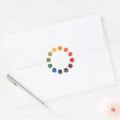 Paw Prints Cirkel Ronde Sticker (Envelop)