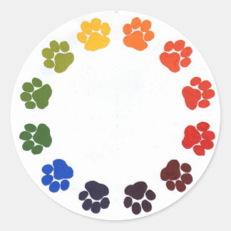 Paw Prints Cirkel Ronde Sticker