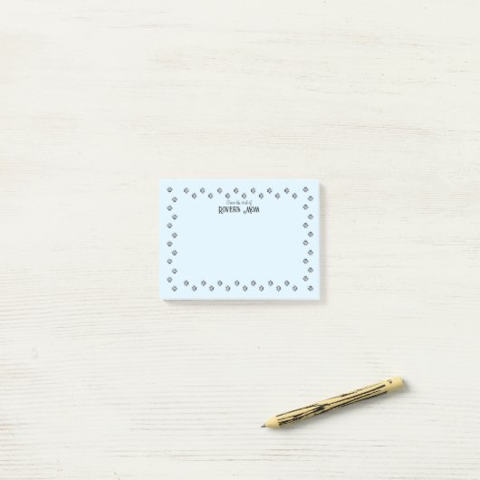 Paw Prints Custom Vanaf het bureau van Post-it® Notes (Op bureau)