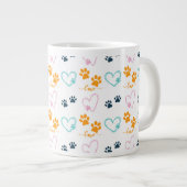 Paw Prints Cute Dog Lover  Grote Koffiekop (Voorkant rechts)