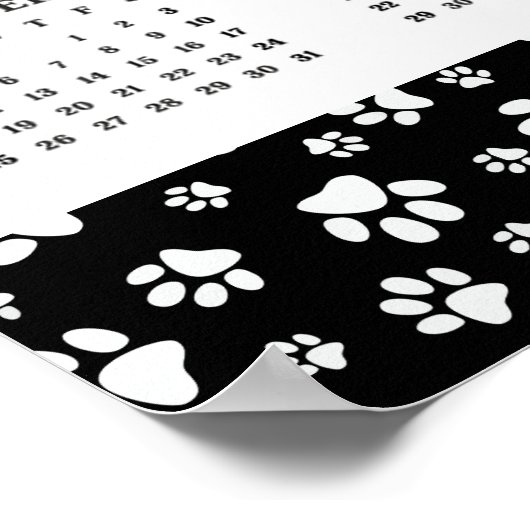 Paw Prints Design 2026 Calendar Poster (Hoek)