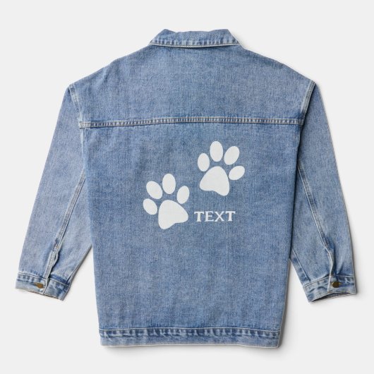 Paw Prints Design Denim Jasje Denim Jacket (Achterkant)