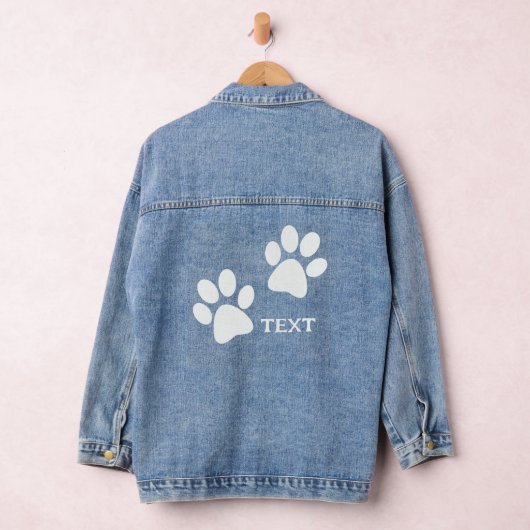 Paw Prints Design Denim Jasje Jacket (Hangar)