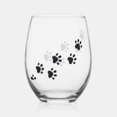 Paw Prints Design Stemless \ Wijnglas Wijnglas Zonder Voet (Voorkant)