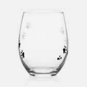 Paw Prints Design Stemless \ Wijnglas Zonder Voet (Rechts)