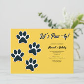 Paw Prints Doggie Verjaardagsfeest Kaart (Staand voorkant)