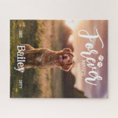 Paw Prints Forever Gemist Hond Foto Memorial Legpuzzel (Horizontaal)