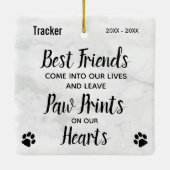 Paw Prints Forever Gepersonaliseerde Foto Pet Memo Keramisch Ornament (Achterkant)
