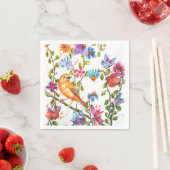 PAW PRINTS GEEL BIRD PAPIER NAPKINS SERVET (Insitu)