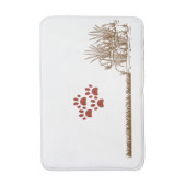 "Paw Prints & Grass Corner Bathmat – speelse natuu Badmat (Voorkant Verticaal)