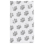 Paw Prints Grijze Prints op witte achtergrond Klein Cadeauzakje (Achterkant)