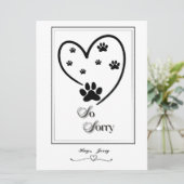 Paw Prints Heart Design Feestdagenkaart (Staand voorkant)
