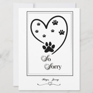 Paw Prints Heart Design Feestdagenkaart