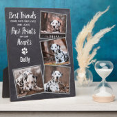 Paw Prints Heart Foto Collage Dog Pet Memorial Fotoplaat (Zijkant)