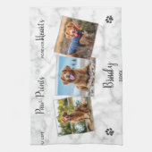 Paw Prints Hearts 3 Memorial Foto Pet Dog Theedoek (Verticaal)