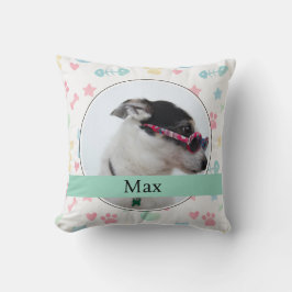 Paw Prints & Hearts Custom Dog Photo  Kussen