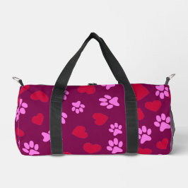 Paw Prints & Hearts Patroon Duffle Bag Plunjezak