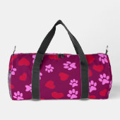 Paw Prints & Hearts Patroon Duffle Bag Plunjezak (Achterkant)