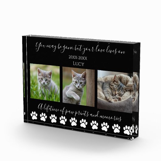 Paw Prints & Herinneringen-Aangepaste Pet-Cat Fotoblokken (Rechts)