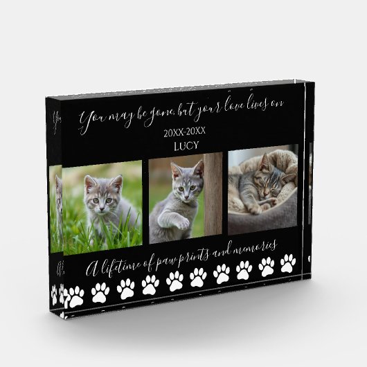 Paw Prints & Herinneringen-Aangepaste Pet-Cat Fotoblokken (Links)