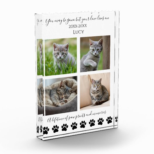 Paw Prints & Herinneringen-Aangepaste Pet-Cat Fotoblokken (Links)