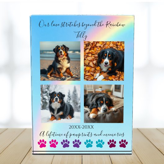 Paw Prints & Herinneringen-Custom Rainbow Dog Memo Fotoblokken