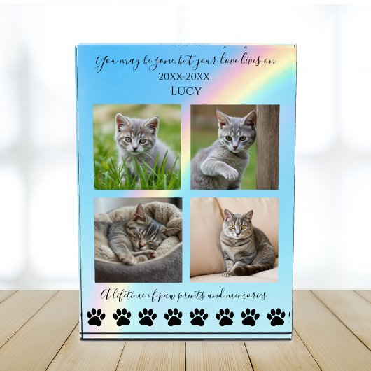 Paw Prints & Herinneringen-Rainbow Cat Memorial- Fotoblokken