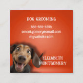 Paw Prints Hond Groomer Vierkante Visitekaartje (Achterkant)
