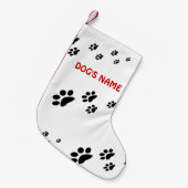 Paw Prints Hond Kleine Kerstsok (Voorkant (Hangend))
