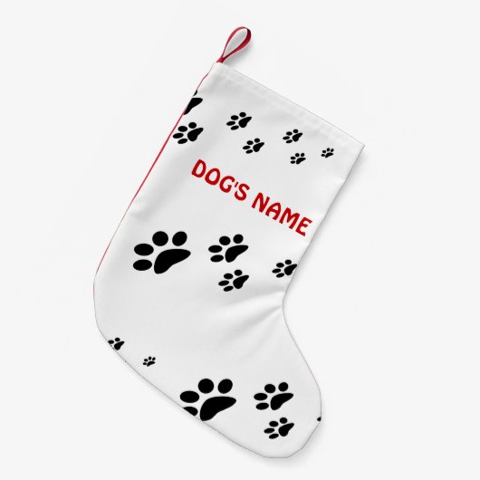 Paw Prints Hond Kleine Kerstsok (Voorkant (Hangend))