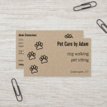 Paw Prints Hond Walker Pet Sitter Kraft Papier