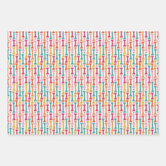 Paw Prints Hondenhart Valentijn Inpakpapier Vel (Voorkant 3)