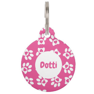 Paw Prints Hot Pink Huisdierpenning