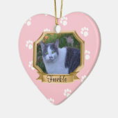 Paw Prints Huisdier Foto Lijst Keramisch Ornament (Links)