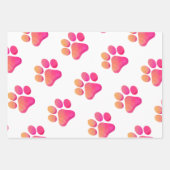 Paw Prints Huisdieren Honden Katten Dier Multi Kle Inpakpapier Vel (Voorkant)