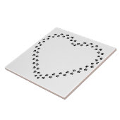 Paw Prints in een Hart Tegeltje (Zijkant)