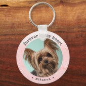 Paw Prints in mijn hart Pet Photo Key Ring Sleutelhanger (Voorkant)