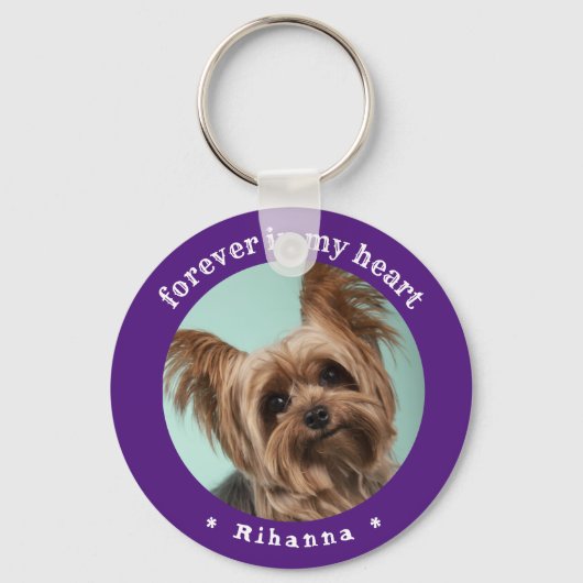 Paw Prints in mijn hart Pet Photo Key Ring Sleutelhanger (Voorkant)