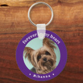 Paw Prints in mijn hart Pet Photo Key Ring Sleutelhanger (Voorkant)