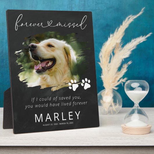 Paw Prints Keepaardse foto van Memorial Fotoplaat (Zijkant)