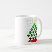 Paw Prints Kerstboom Mok (Voorkant rechts)