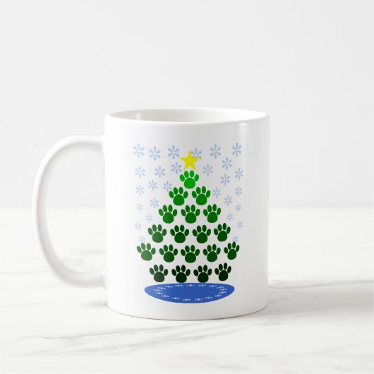 Paw Prints Kerstboom Mok (Links)