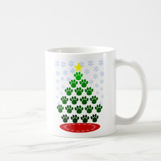 Paw Prints Kerstboom Mok (Rechts)