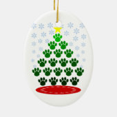 Paw Prints Kerstboom Ornament (Achterkant)