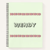 Paw prints lichtgroen Gepersonaliseerde naam Notitieboek (Voorkant)