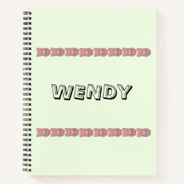 Paw prints lichtgroen Gepersonaliseerde naam Notitieboek