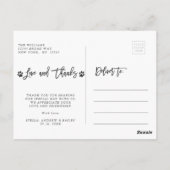 Paw Prints Liefde & Bedankt | Dank je foto Briefkaart (Achterkant)
