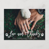 Paw Prints Liefde & Bedankt | Dank je foto Briefkaart (Voorkant)